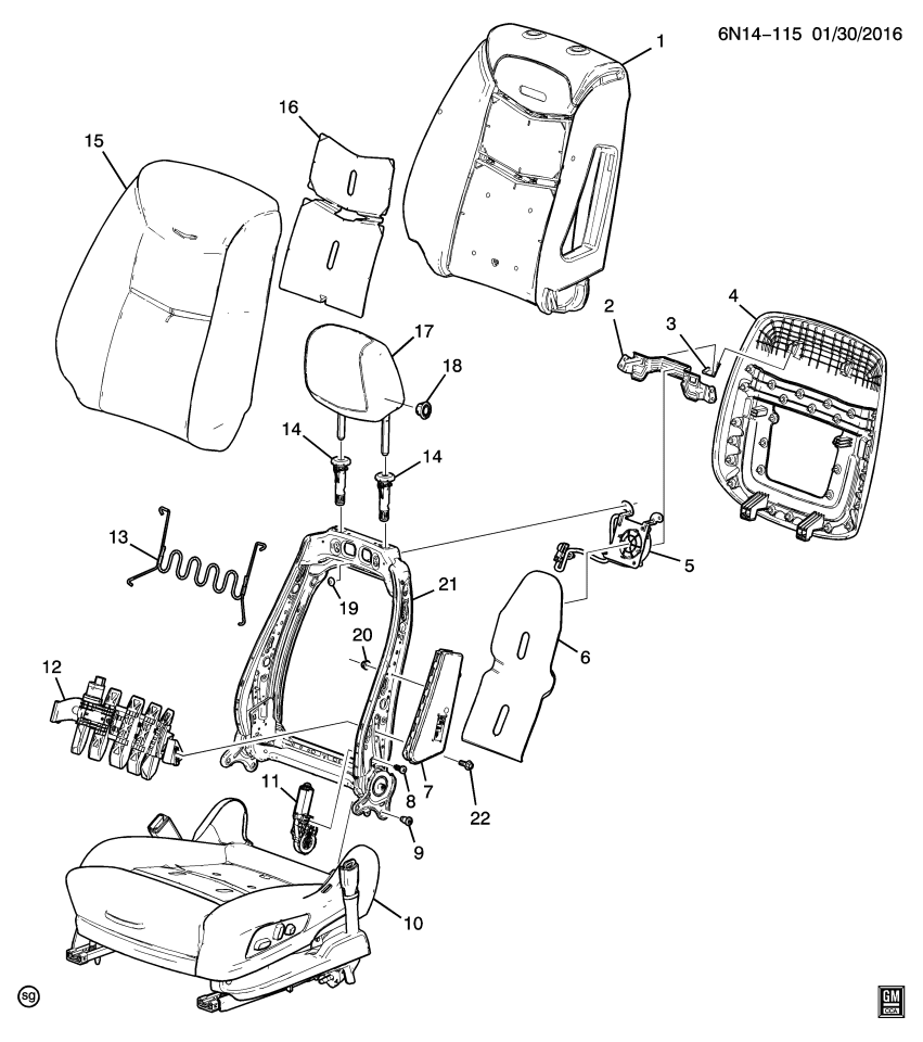 GM 84702716 COVER ASM-F/SEAT BK *BLACK