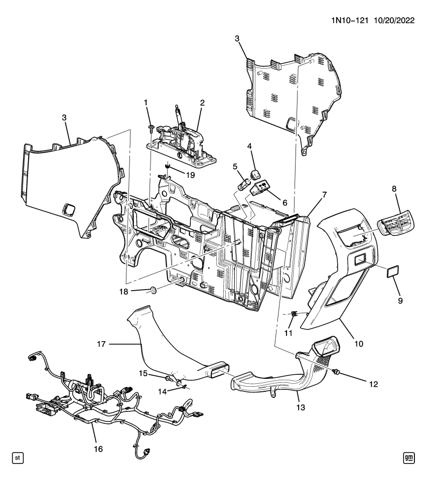 GM 84289217 COVER-AUDIO PLYR & USB RCPT OPG *JET BLACK