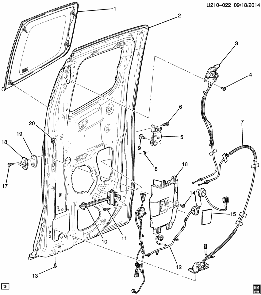 GM 84490267 HARNESS ASM-RR S/D DR WRG