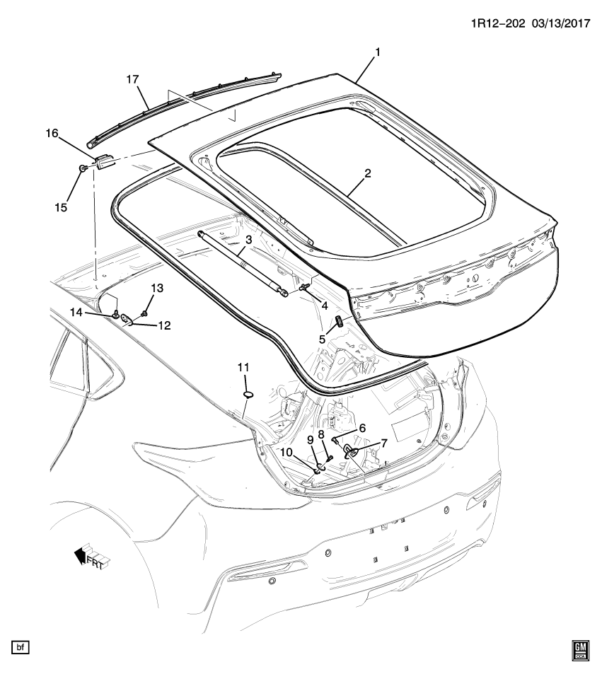 GM 23314942 Weatherstrip Asm, Lift Gate Upper