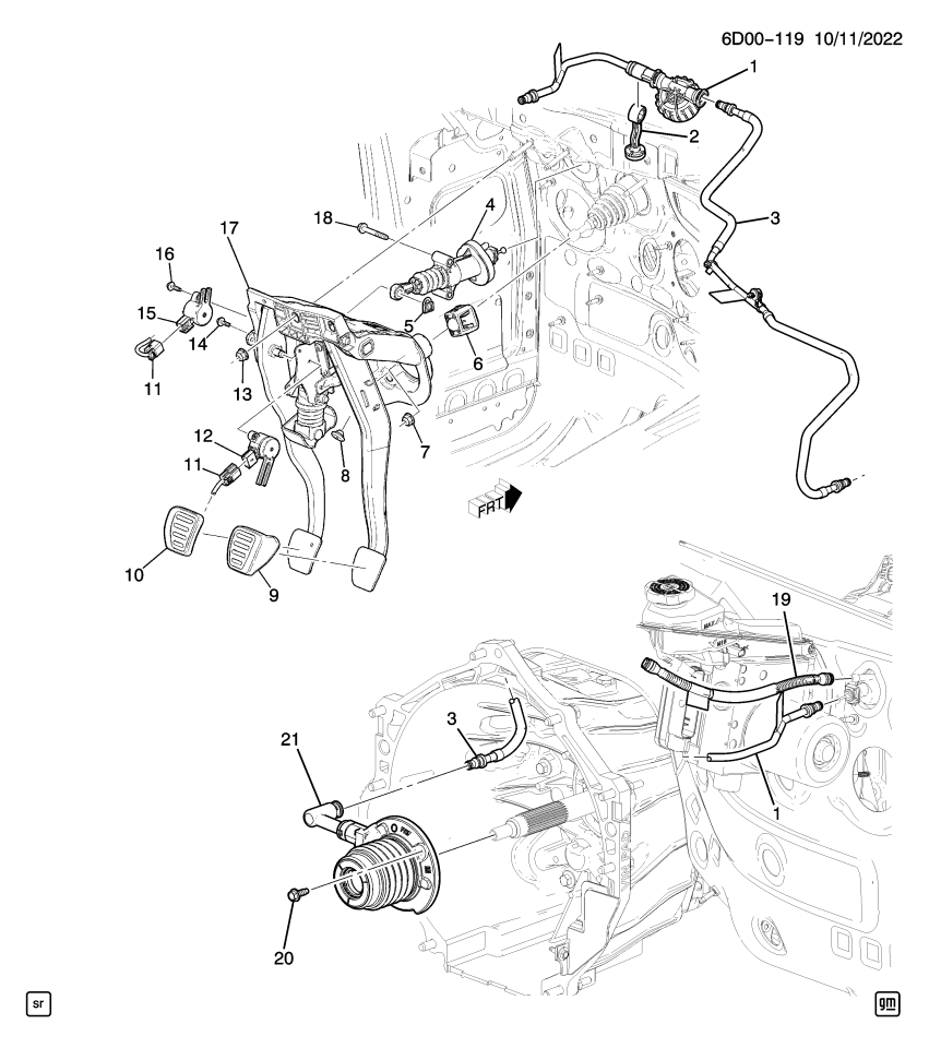 GM 24042467 HOSE-CLU M/CYL RSVR
