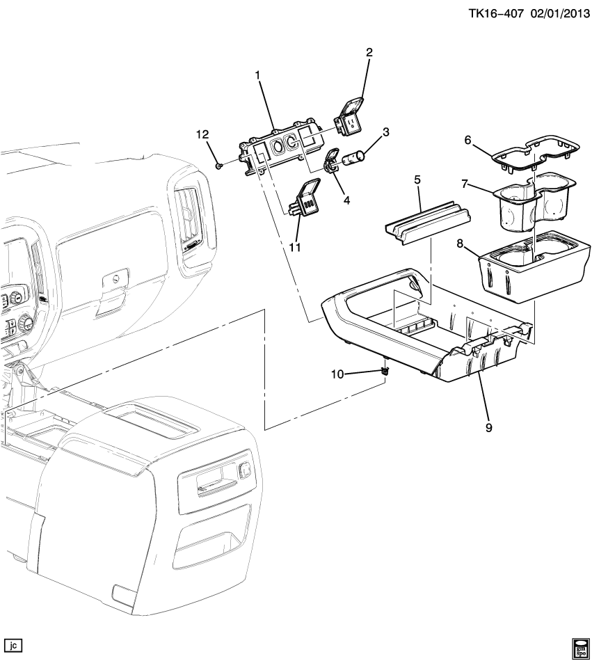 GM 22995103 Plate Asm-Front Floor Console Trim *Grand Momiji