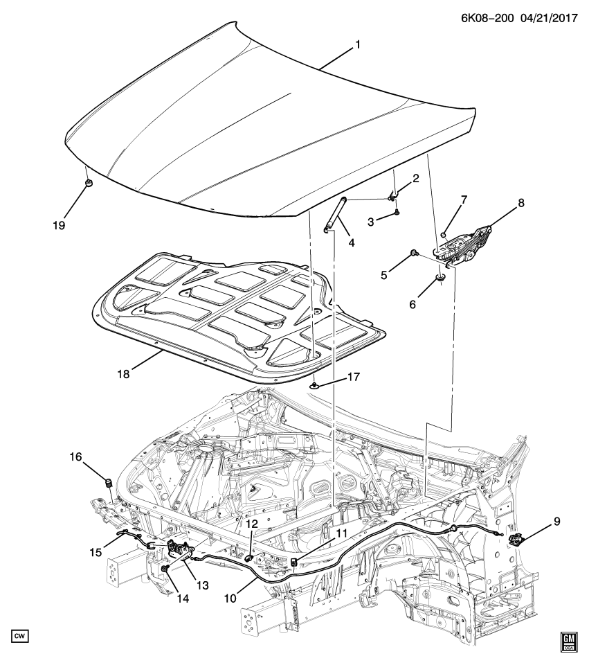 GM 11548956 Clip, Hood Primary Latch Release Cable