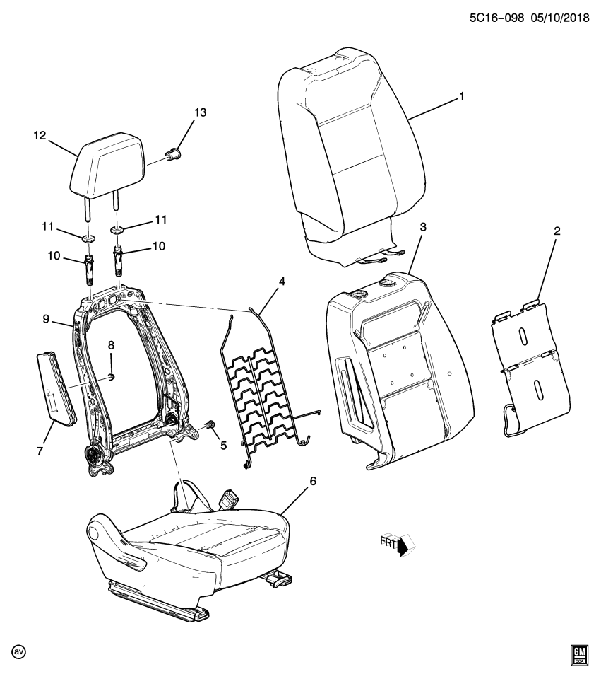 GM 85514926 COVER ASM-F/SEAT BK *BLACK
