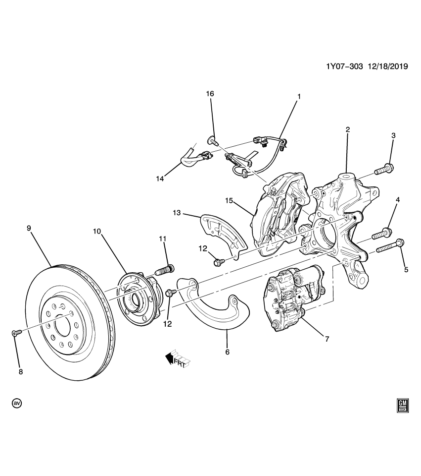 GM 11546414 Parking Brake Bolt