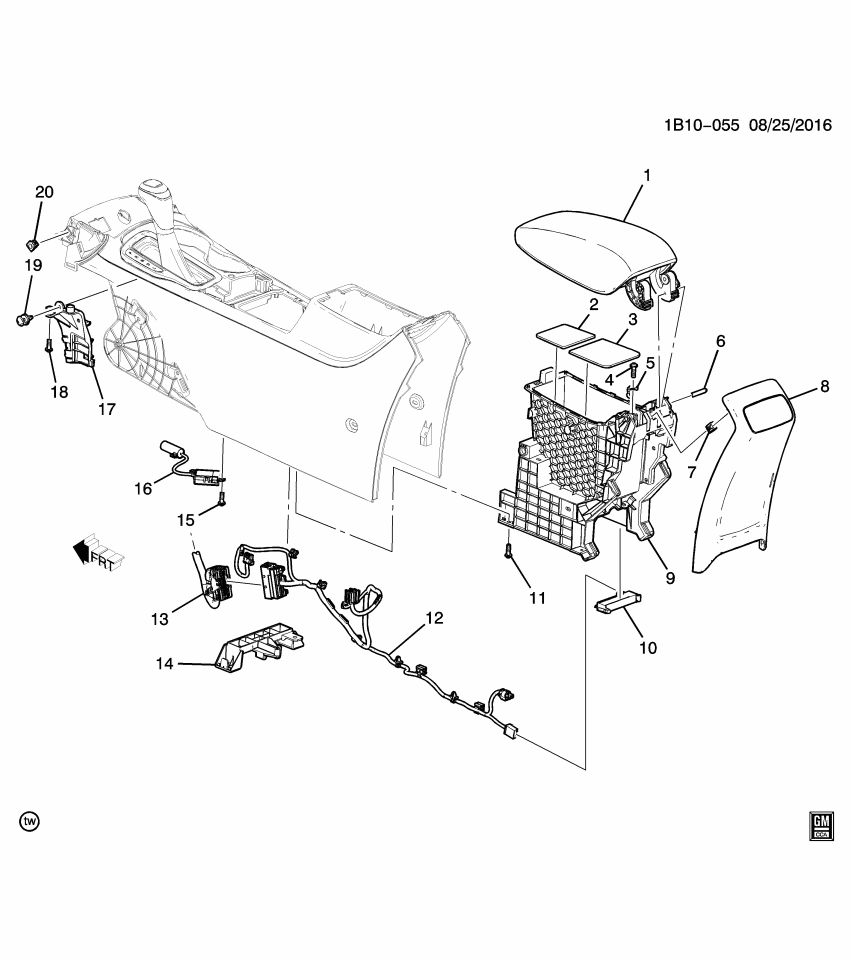 GM 84132759 BRACKET-F/FLR CNSL INTER