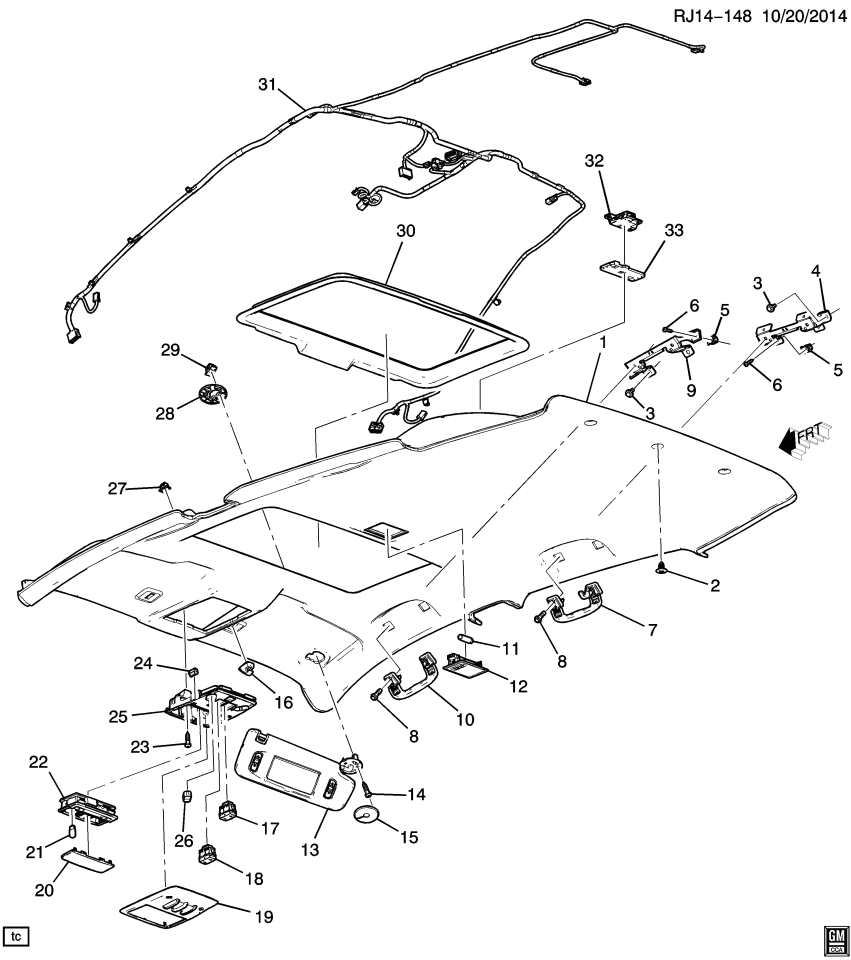 GM 42361148 Harness Asm-Roof Wiring