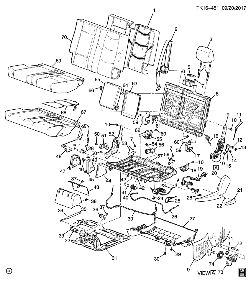 GM 23443818 Bracket Asm-Rear Seat Hinge