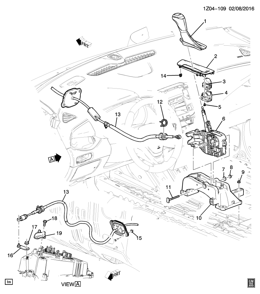 GM 22853997 CLIP-A/TRNS RANGE SEL LVR CBL
