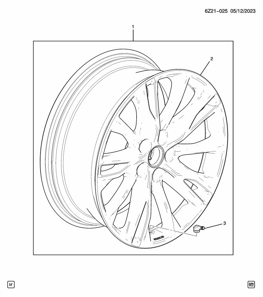 GM 84993589 STEM ASM-TIRE VLV FRT & RR