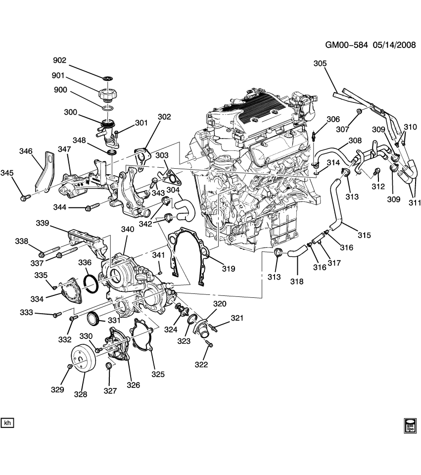 GM 12604482 Engine Cool Filler Tube Assembly
