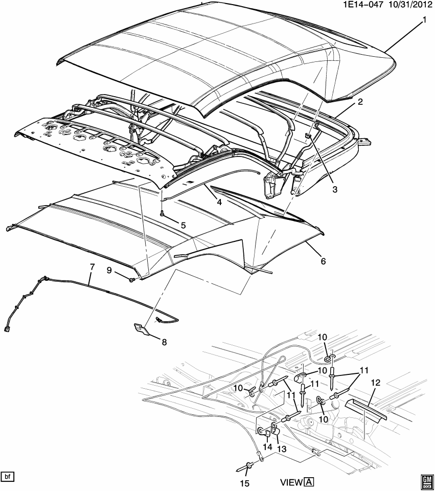 GM 88956636 Nut, Folding Top Stowage Compartment Cover Front Adjust Bumper