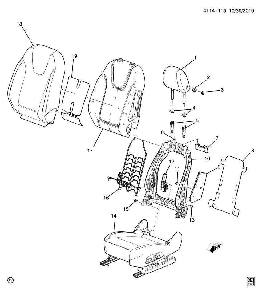 GM 13593519 Bolt/Screw-Front Seat Reclining Actuator Motor