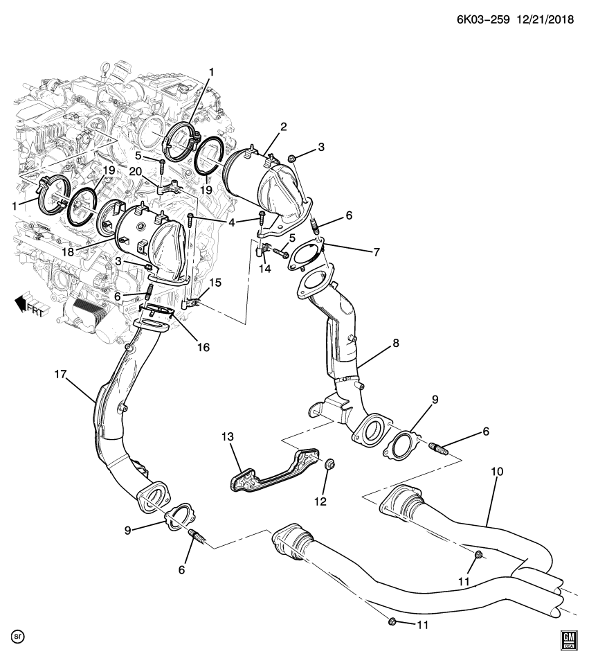 GM 12678296 BRACKET ASM-EXH FRT