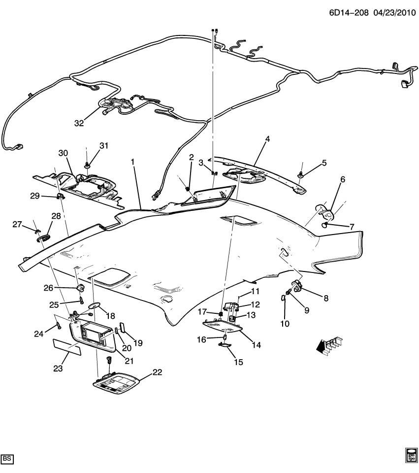 GM 20988110 Retainer-Roof Rear Console