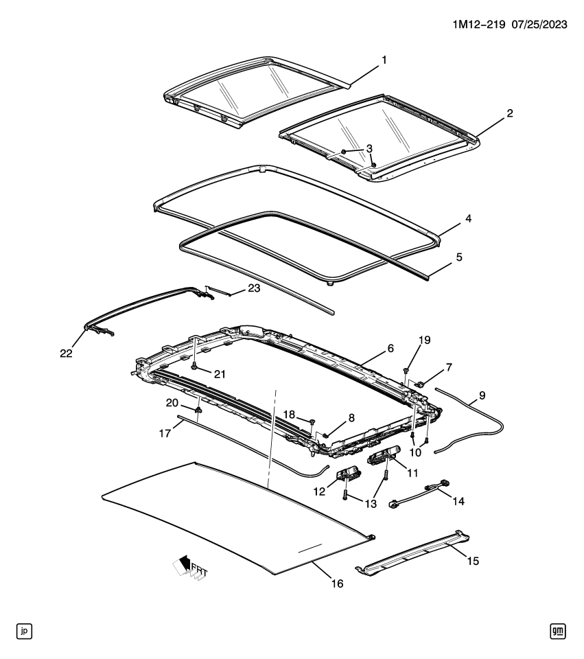 GM 84810469 GUIDE-SUN RF S/S FABRIC