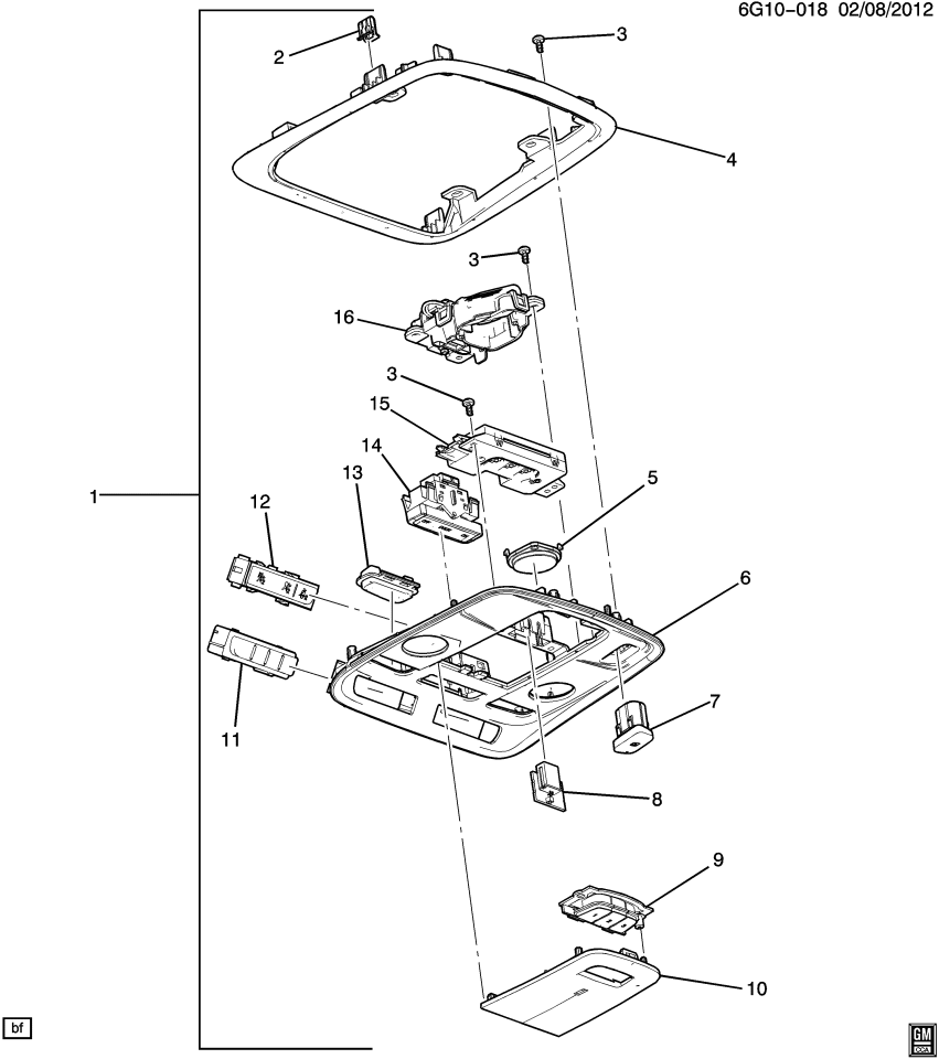 GM 22969682 Console Asm-Roof *Platinum M