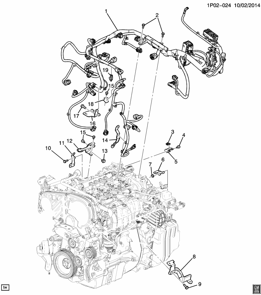 GM 55565065 Bracket-Engine Wiring Harness