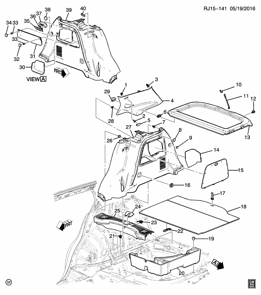 GM 42757788 COMPARTMENT ASM-R/CMPT FLR STOW TR *BLACK