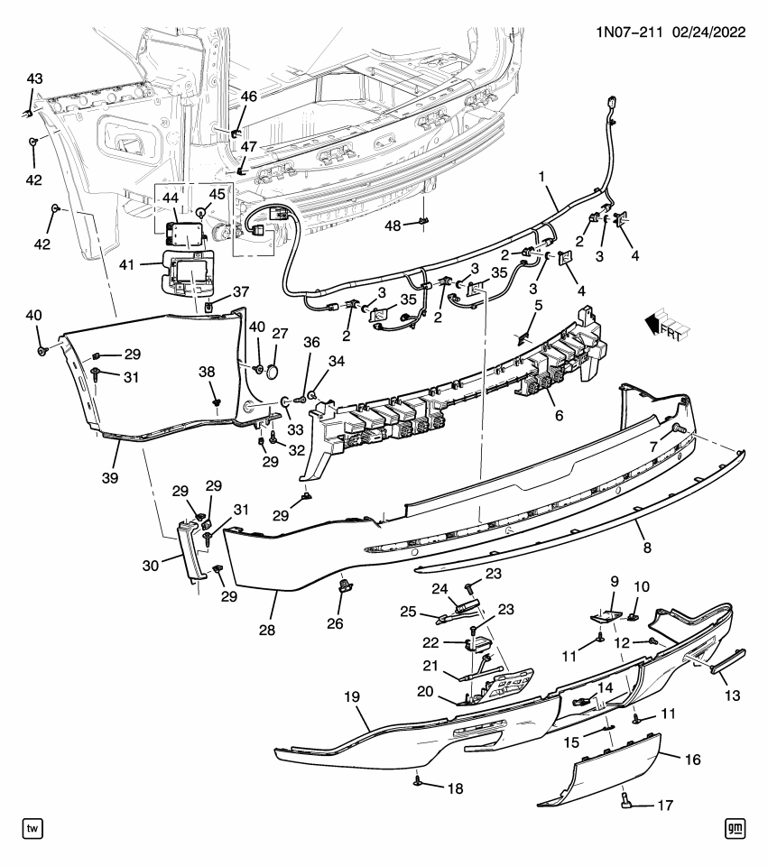 GM 85635910 HARNESS ASM-RR OBJECT ALARM SEN WRG