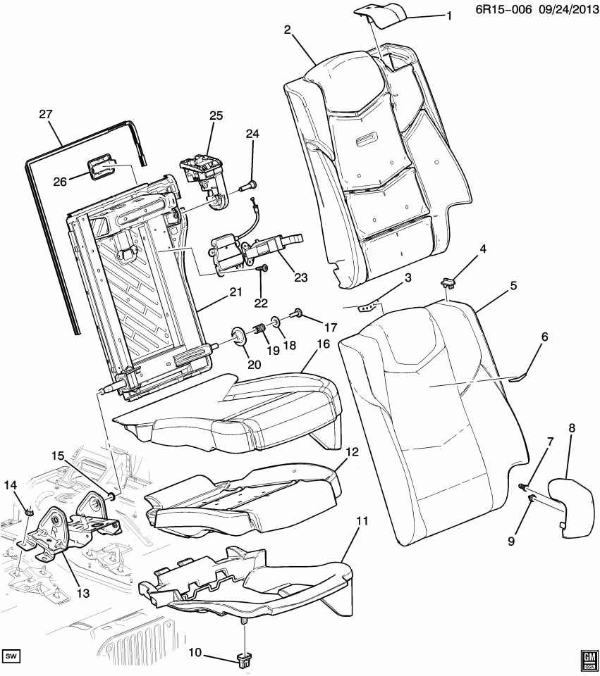 GM 22941366 Pad Asm-Rear Seat Back Side *Vecchio Basev
