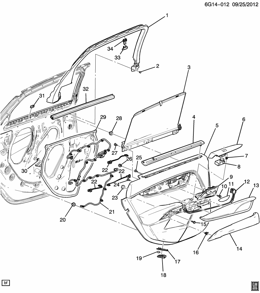 GM 20864673 Sealing Strip Asm-Rear Side Door Window Inner