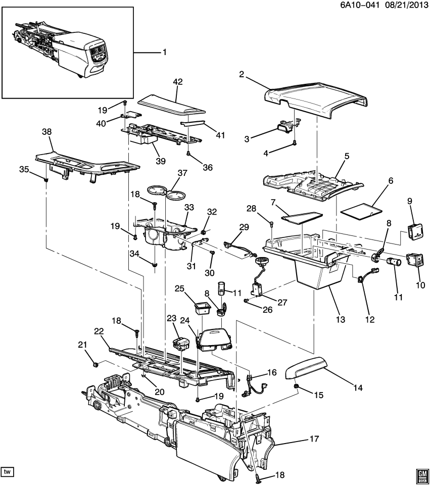 GM 84334238 Console Asm-Front Floor *Platinum