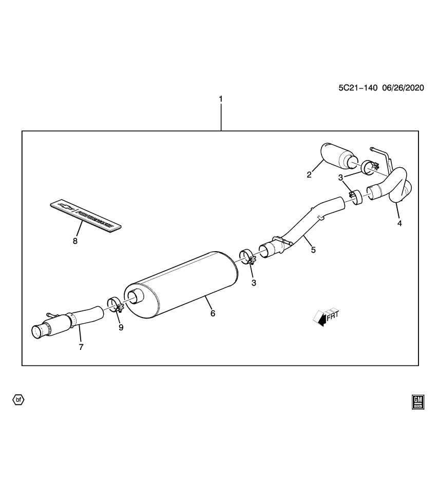 GM 84888291 MUFFLER ASM-EXH RR (W/ EXH PIPE) *INSTALL 1.00