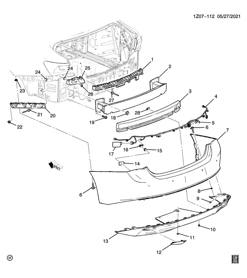 GM 42840656 HARNESS ASM-RR OBJECT ALARM SEN WRG