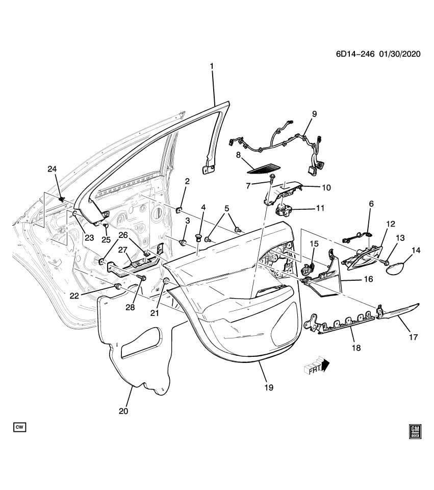GM 84242392 Door Trim Panel Support Bracket