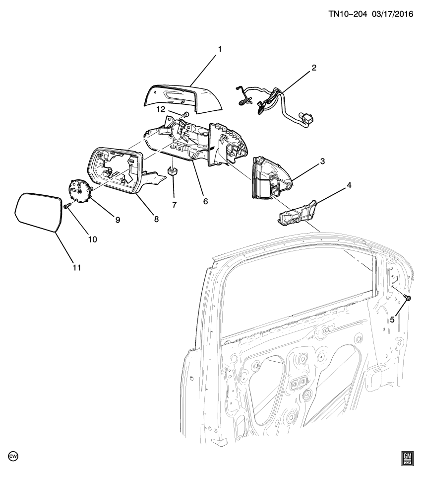 GM 23129667 Mirror-Outside Rear View (Reflector Glass Only)