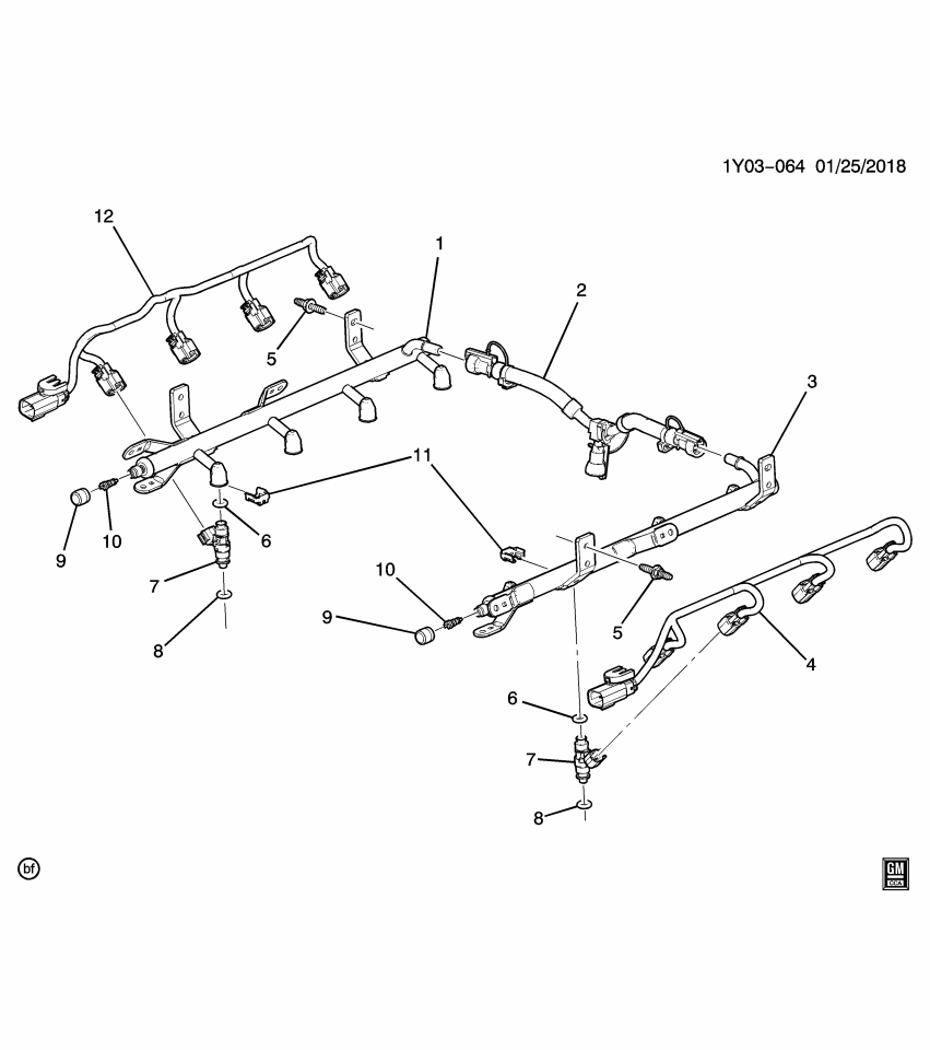 GM 12665159 RAIL-F/INJN FUEL (MULTI PORT)