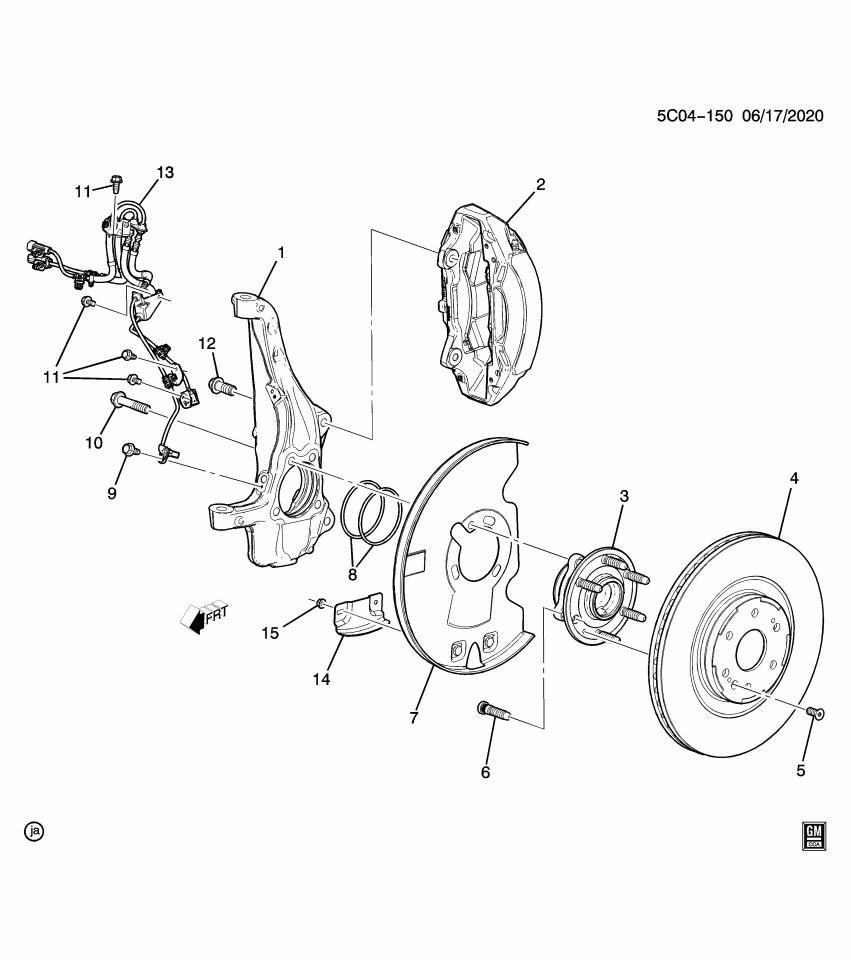 GM 11547070 BOLT, FRT WHL HUB