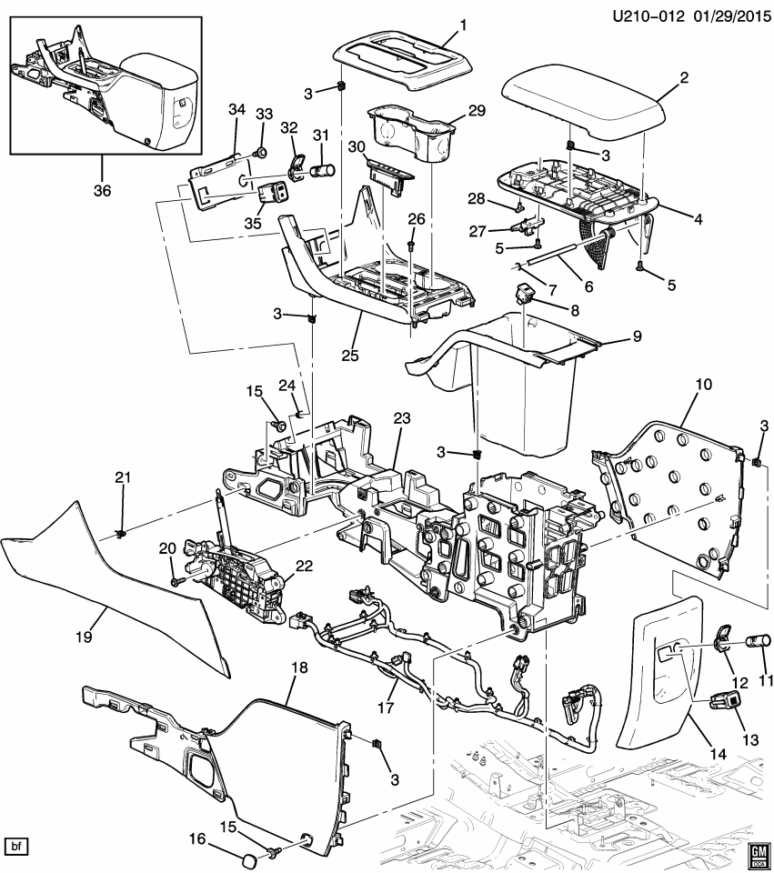 GM 23238924 Console Asm-Front Floor *Black