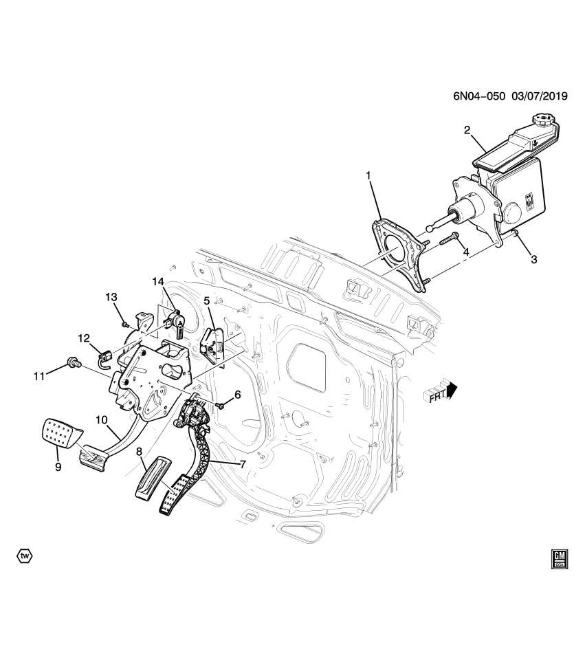 GM 84782681 PEDAL ASM-BRK & ACCEL (W/ BRKT)