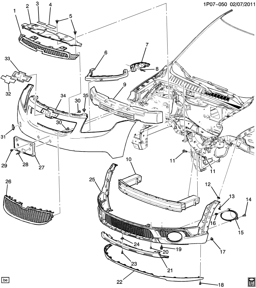GM 96895676 Plate-Front Bumper Fascia Skid