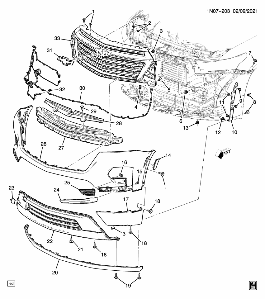 GM 84913663 HARNESS ASM-FRT OBJECT ALARM SEN WRG