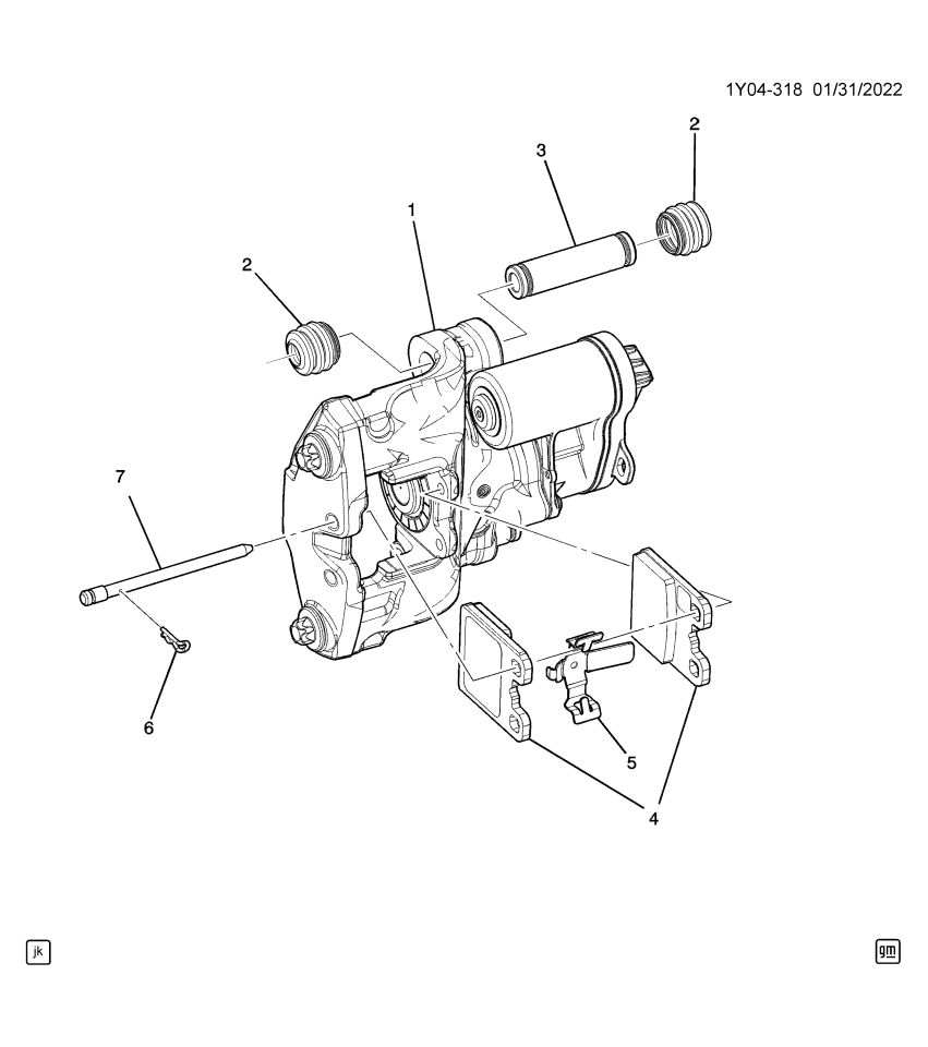 GM 13553896 BOOT KIT-RR PARK BRK GDE PIN