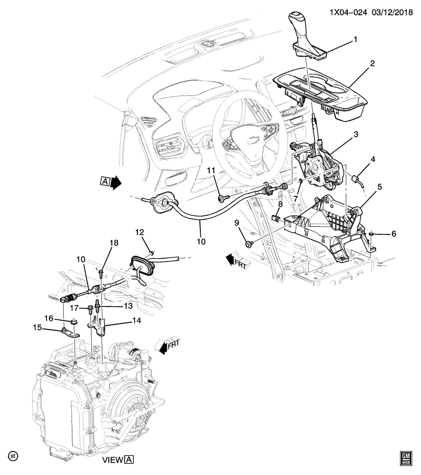 GM 84917763 CABLE ASM-A/TRNS RANGE SEL LVR