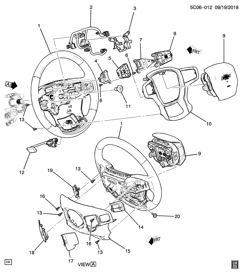 GM 84861571 SHROUD ASM-STRG WHL *JET BLACK