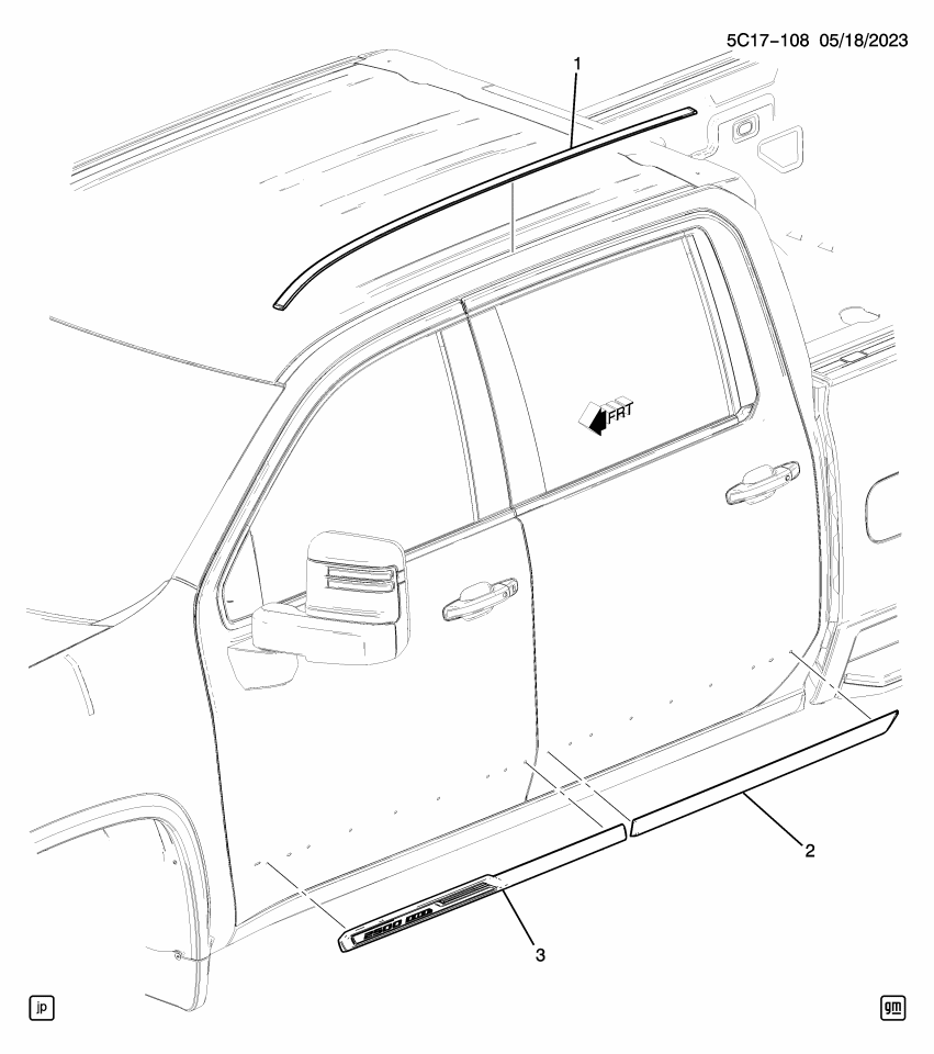 GM 84900504 MOLDING ASM-FRT S/D *GALVANO SILVV