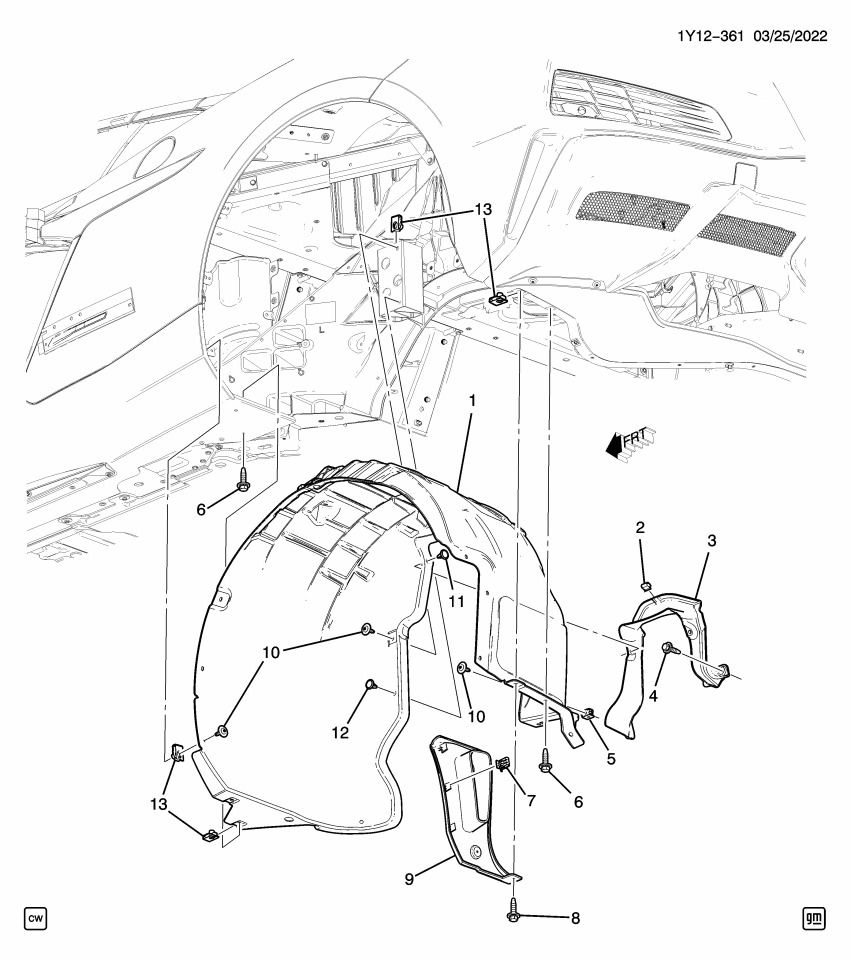 GM 11602076 RETAINER, RR FRM H/SHLD