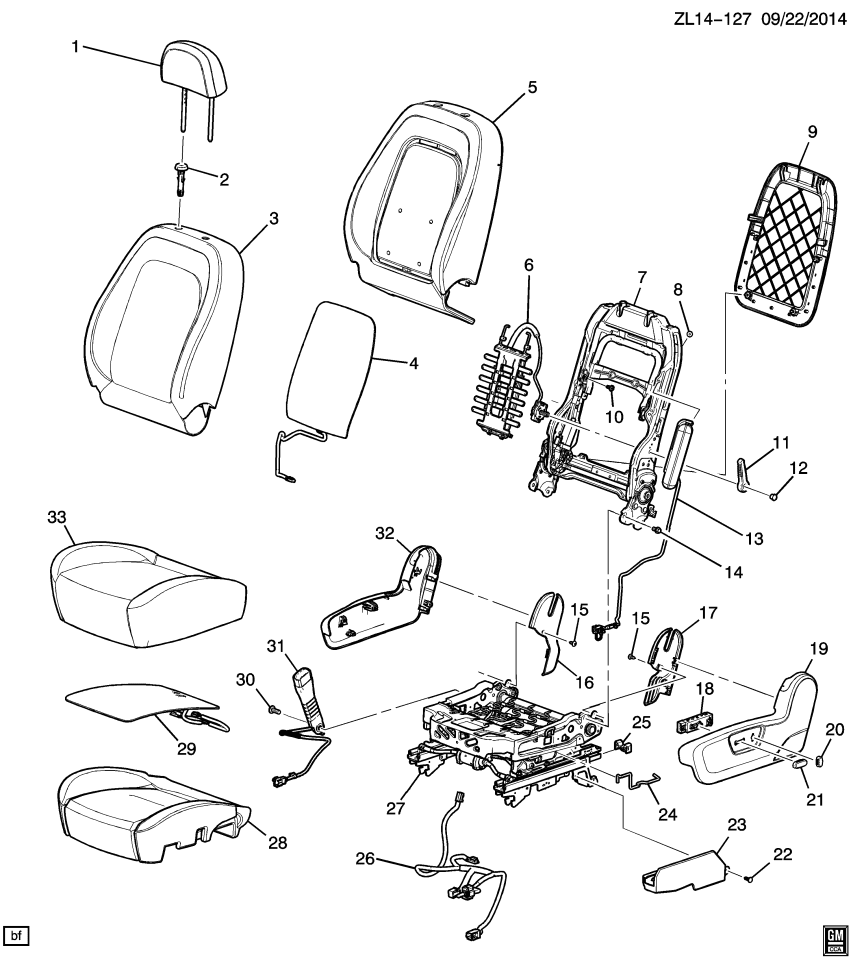 GM 22789386 Bracket, Passenger Seat Cushion Outer Finish Panel