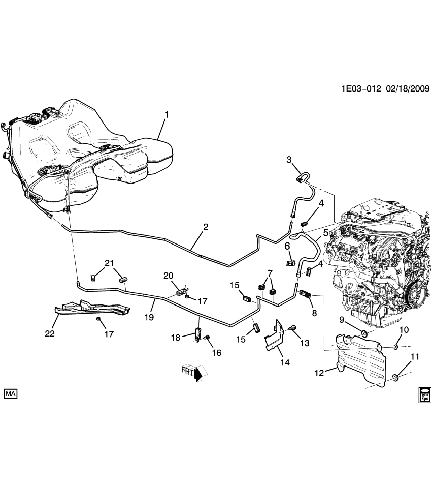 GM 92199548 Shield, Fuel Feed & Return Front Pipe Heat