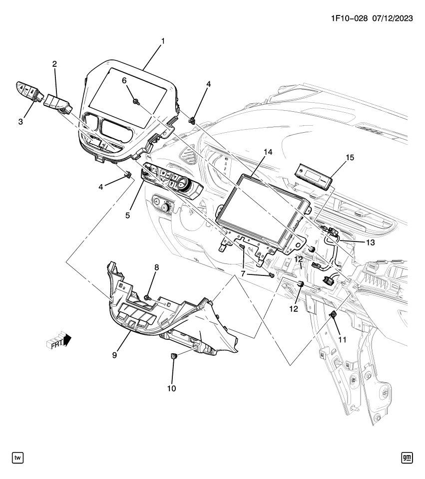 GM 84069598 Dash Control Unit