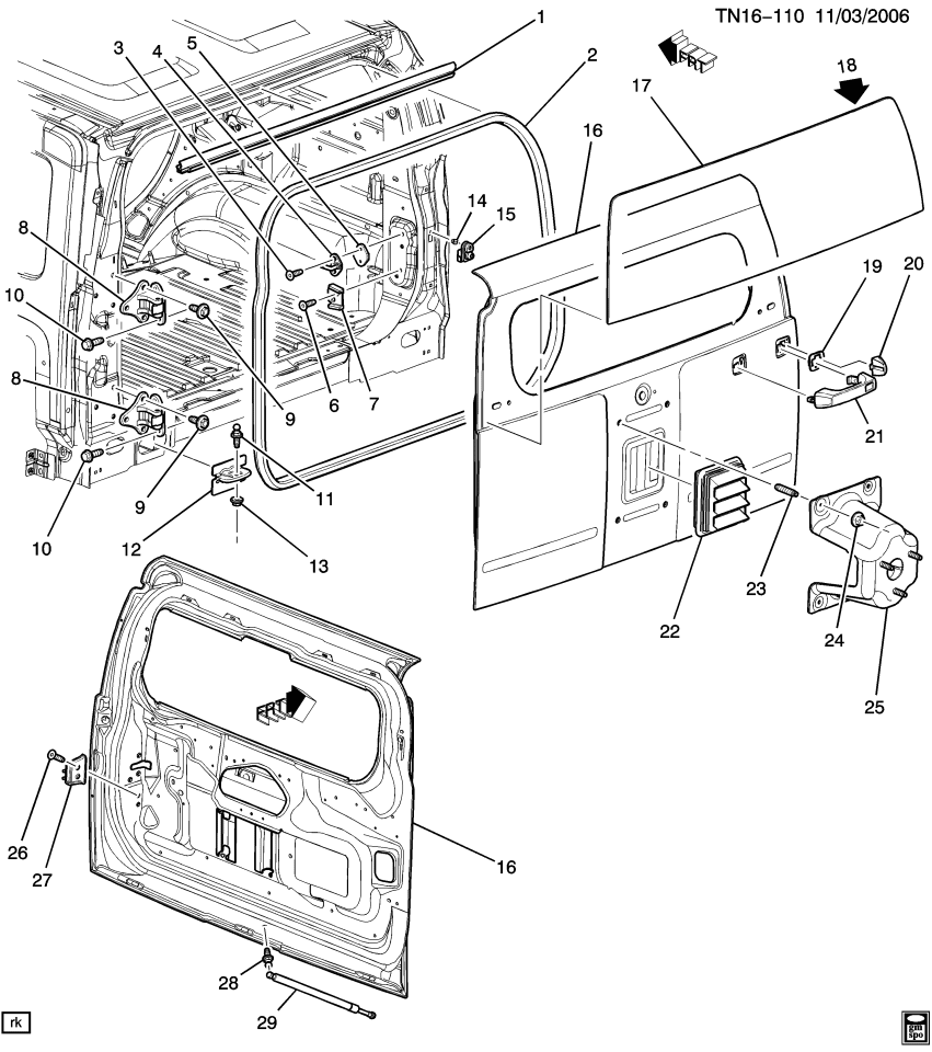 GM 11562339 Stud, End Gate Strut Ball (End Gate Side)