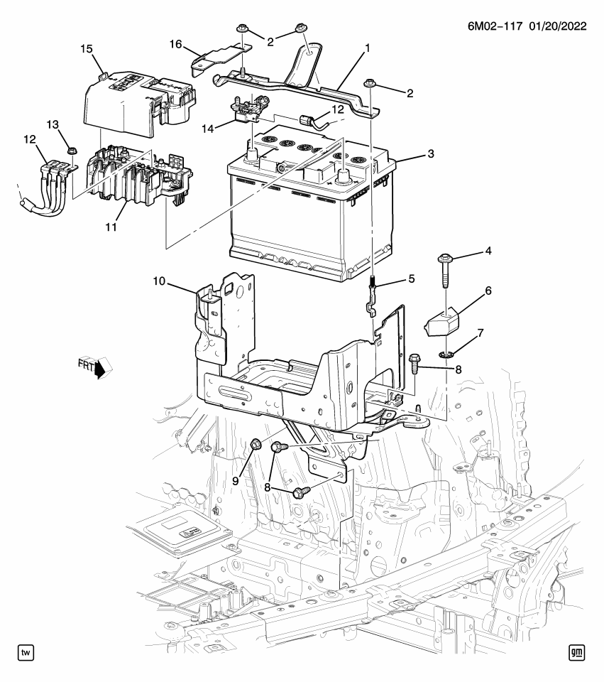 GM 26432813 TRAY ASM-BAT