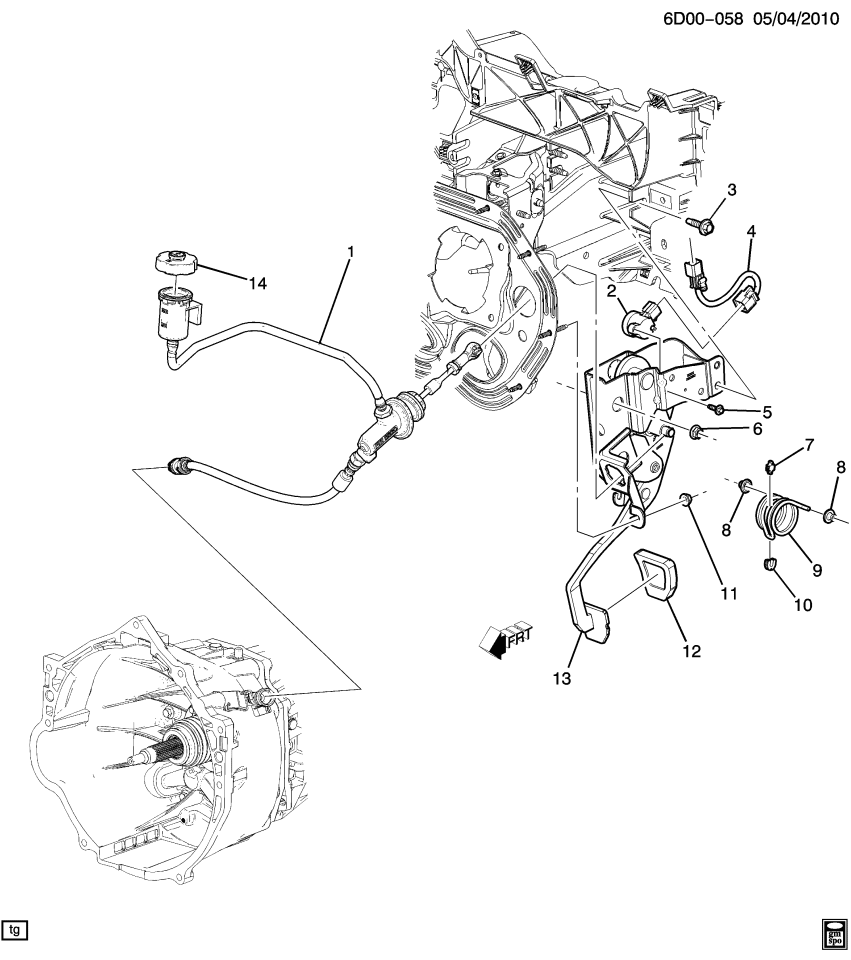 GM 25989481 Guide-Clutch Pedal Return Spring