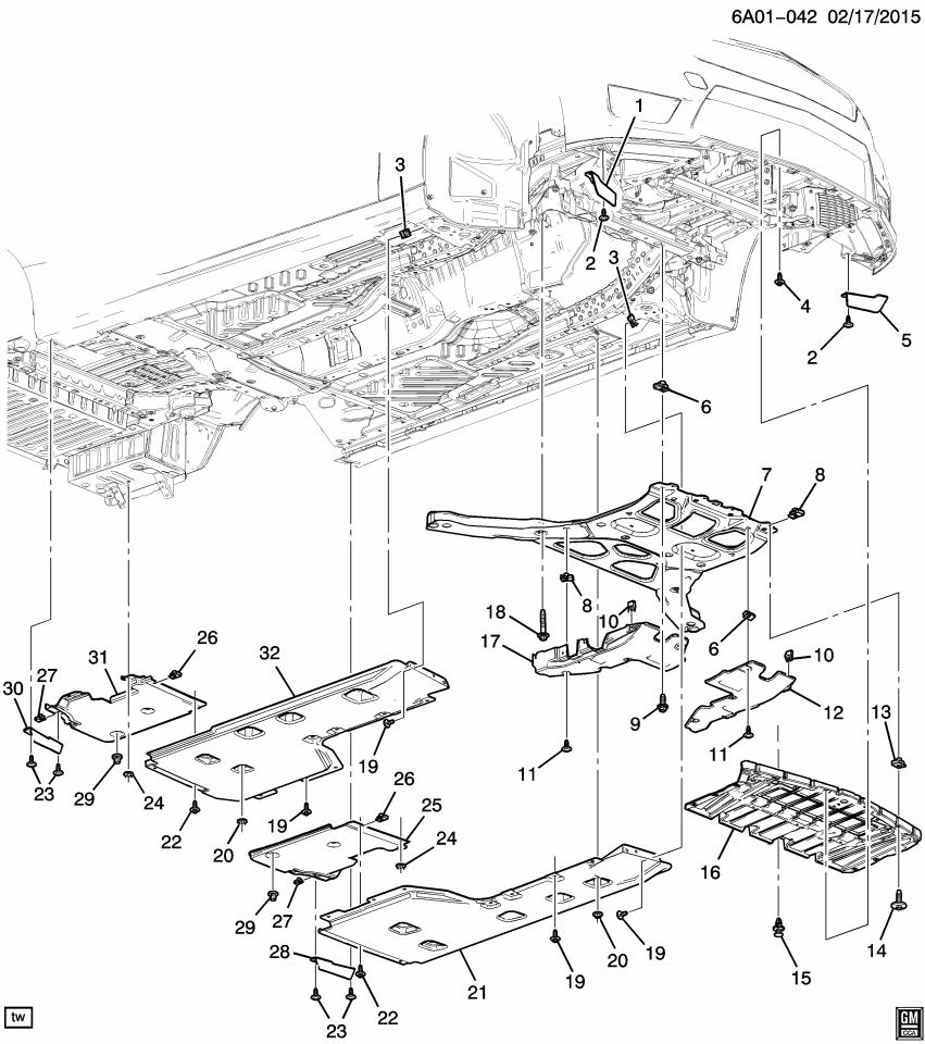 GM 22971715 Deflector Asm-Underbody Rear Air
