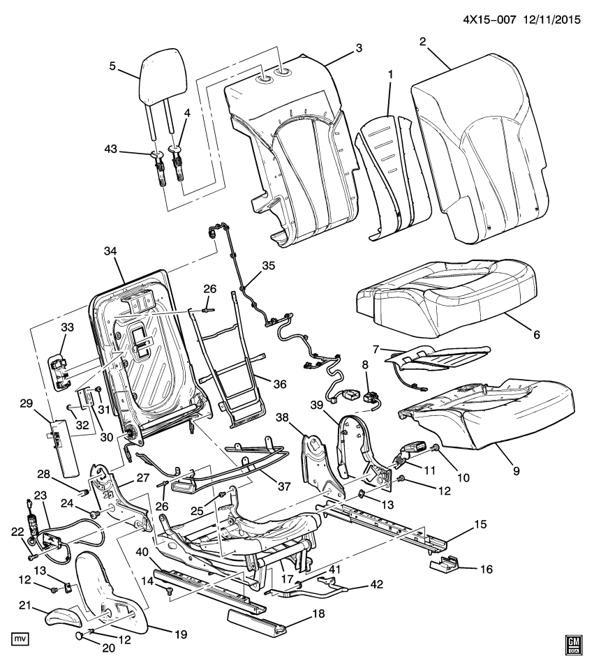 GM 84054602 Seat Back Heater